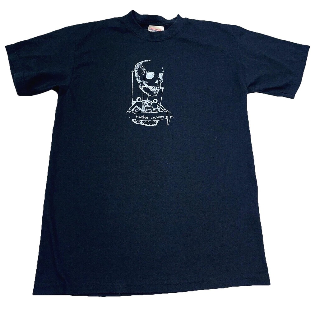 The Twelve Canons Shirt Men Small Black Tee Horror Folk Band‎ Punk Goth Skull